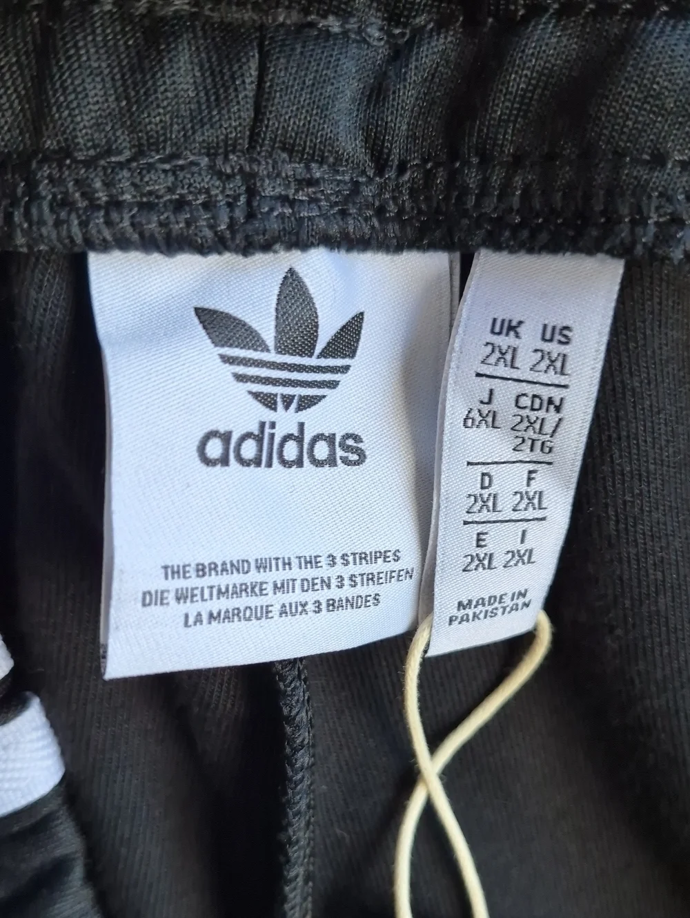 NWT Adidas Originals Men's 2XL SST Track Pants Black White 3 Stripe